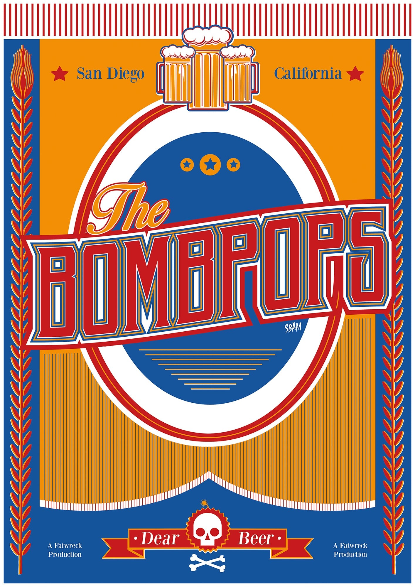 THE BOMBPOPS "Dear Beer" Poster